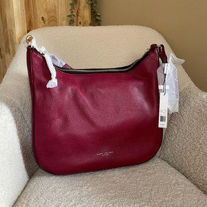 Marc Jacobs Gotham Pebbled Leather Hobo Bag Merlot NWT
